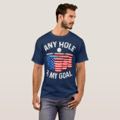 Any Holeは私のゴールビールポン4th 7月Patriotic Tシャツ (正面フル)