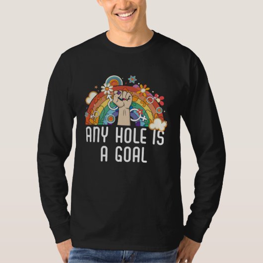 Any Hole Is A Goal Bisexual Rainbow Pride Bisexual Tシャツ (正面)