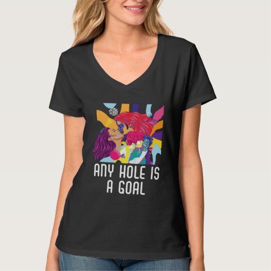 Any Hole Is A Goal Bisexual Rainbow Pride Bisexual Tシャツ (正面)