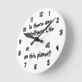 Any Intelligent Life at all?-wall clock ラウンド壁時計 (傾斜)
