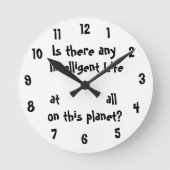 Any Intelligent Life at all?-wall clock ラウンド壁時計 (正面)