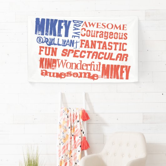 Any Name Red White And Blue American USA国旗 横断幕 (インサイチュ)