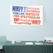 Any Name Red White And Blue American USA国旗 横断幕 (トレードショー)