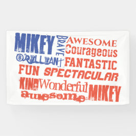 Any Name Red White And Blue American USA国旗 横断幕