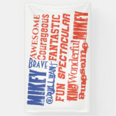 Any Name Red White And Blue American USA国旗 横断幕 (縦)