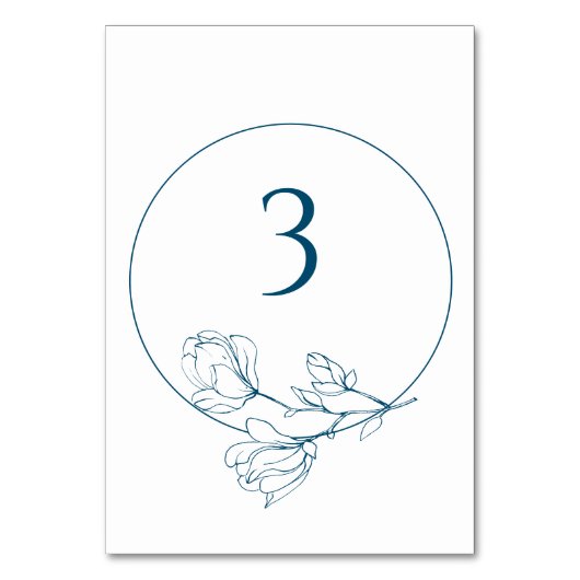 ANY NUMBERフローラネイビ結婚ー・ブルーの表番号 テーブルナンバー (裏面)