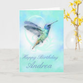 Any Occasion Custom Hummingbird Greeting Card カード (黄色い花)