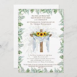 ANY Ordination Anniversary招待状素朴ウッド