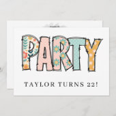 * Any PARTY DIY Invite Doodle Event Birthday 招待状 (正面/裏面)