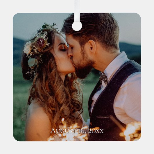 Any Personalized Dated Photo  メタルオーナメント (正面)