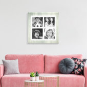 Any Photos白黒ターコイズ動揺してウッド キャンバスプリント (インサイチュ (リビング))