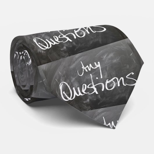 Any Questions Chalk Board文字 ネクタイ (ロール)