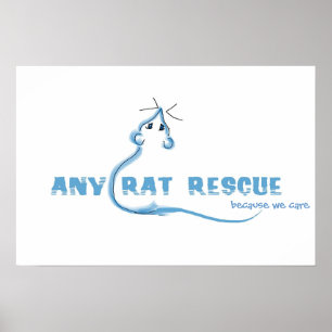 Any Rat Rescue – 青いロゴ ポスター
