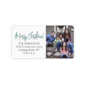 Any Script Christmas Photo Green差出人住所 ラベル (正面)