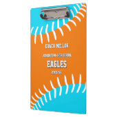 ANY team colors baseball softball w coach name クリップボード (左)