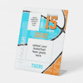 ANY team colors basketball team + athlete photo 台座サイン (正面)