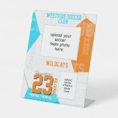 ANY team colors soccer team + athlete photo 台座サイン (正面)