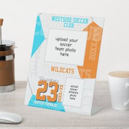 ANY team colors soccer team + athlete photo 台座サイン