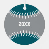 ANY team colors softball baseball keepsake メタルオーナメント (裏面)