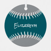 ANY team colors softball baseball keepsake メタルオーナメント (正面)