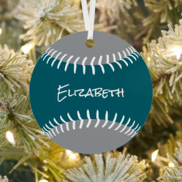 ANY team colors softball baseball keepsake メタルオーナメント