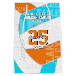 ANY team colors volleyball athlete name ミディアムペーパーバッグ