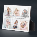 Any Text 6 Photo Collage Modern Minimal Keepsake フォトプラーク<br><div class="desc">Give the gift of special memories with a simply elegant photo plaque printed with a collage of 6 favorite pictures. The template is set up as a "best grandma ever" gift, but is simple to personalize for any occasion. Change wording to a favorite quote or add details of a special...</div>