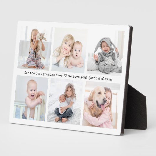 Any Text 6 Photo Collage Modern Minimal Keepsake フォトプラーク (側面)