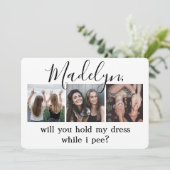 Any Text Funny Maid of Honor / Bridesmaid Proposal 招待状 (スタンド正面)