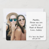 Any Text Funny Maid of Honor / Bridesmaid Proposal 招待状 (裏面)