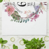 Any Wedding (60) Elegant Floral Anniversary キッチンタオル (折り畳み)