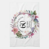 Any Wedding (60) Elegant Floral Anniversary キッチンタオル (縦)