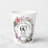 Any Wedding (60) Elegant Floral Anniversary 紙コップ (正面)