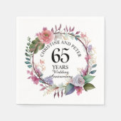 Any Wedding (65) Elegant Floral Anniversary スタンダードカクテルナプキン (正面)