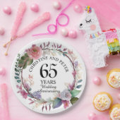 Any Wedding (65) Elegant Floral Anniversary ペーパープレート (パーティー)