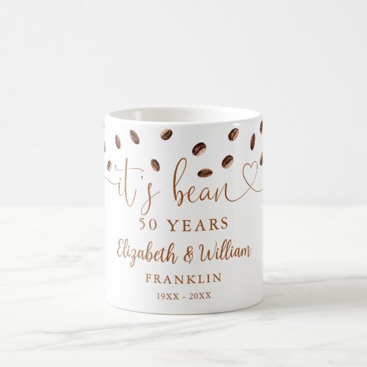 Any Wedding Anniversary Year Coffee Themed コーヒーマグカップ (中央)