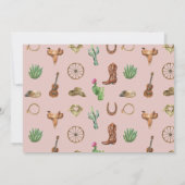 any yearピンクウェスタン女性のカーボーイ誕生日招待状 招待状 (裏面)