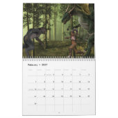 Any Yearファンタジー百獣アートドラゴンユニコーン カレンダー (2月 2027)