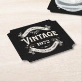 Any Yearヴィンテージ誕生日スクエア紙コースター ペーパーコースター (アングル)