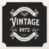 Any Yearヴィンテージ誕生日スクエア紙コースター ペーパーコースター (正面)