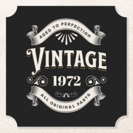 Any Yearヴィンテージ誕生日スクエア紙コースター ペーパーコースター