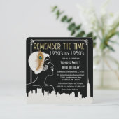 ANY YEAR – フラッパーガール誕生日招待状 招待状 (スタンド正面)