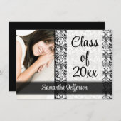 Any Year～白デザインフォーマル写真卒業 招待状 (正面/裏面)