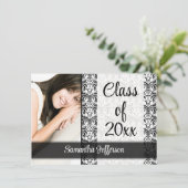 Any Year～白デザインフォーマル写真卒業 招待状 (スタンド正面)