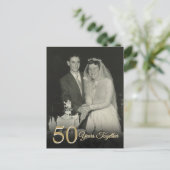 Any Year 結婚 Anniversary Photo招待状 ポストカード (スタンド正面)