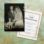 Any Year 結婚 Anniversary Photo招待状 ポストカード<br><div class="desc">毎年結婚の記念日に最適なシックな写真記念日の招待状。記念日カスタマイズのお祝いに合わせて色を変える。Thisisnomeによる設計©</div>