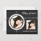 Any Year~ 2 Photo Black卒業発表 招待状 (正面)