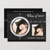 Any Year~ 2 Photo Black卒業発表 招待状 (正面/裏面)