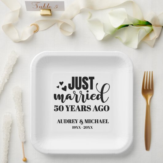 Any Year Anniversary Personalized ペーパープレート (ウェディング)
