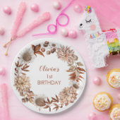 Any Year Autumnフローラ秋誕生日紙プレート ペーパープレート (パーティー)